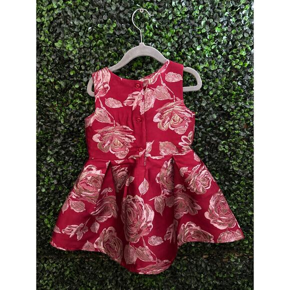 Children’s Place, Toddlers Sleeveless Red Dress, Floral Party Dress, Size 4T - Picture 6 of 6
